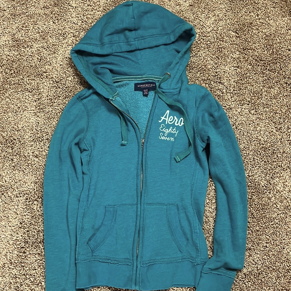 Aeropostale Turquoise Zip up Hoody women’s size XS